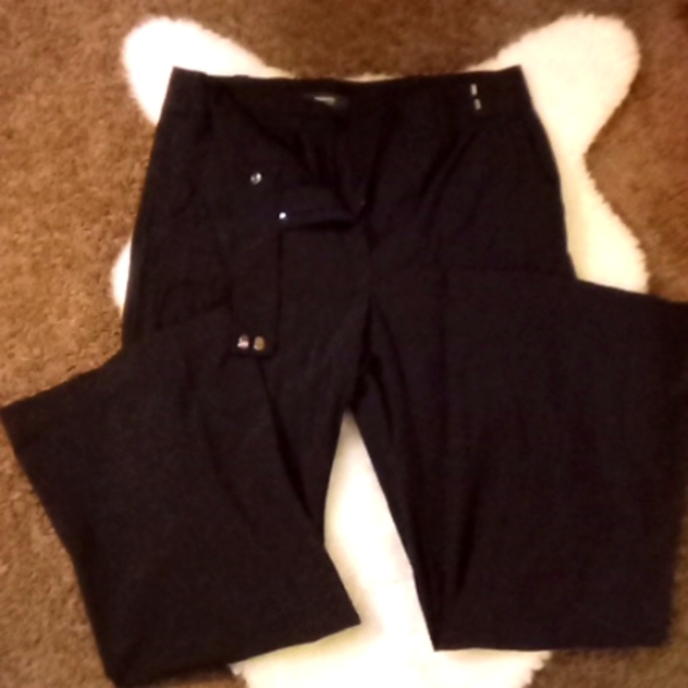 NWOT Maxime Katherine Fit Black Wool Long Trousers sz 12